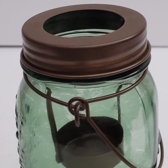 Green Rustic Mason Jar Candle Holder - Picture 6 of 12